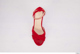 Clothes  308 casual red high heels sandals shoes 0001.jpg